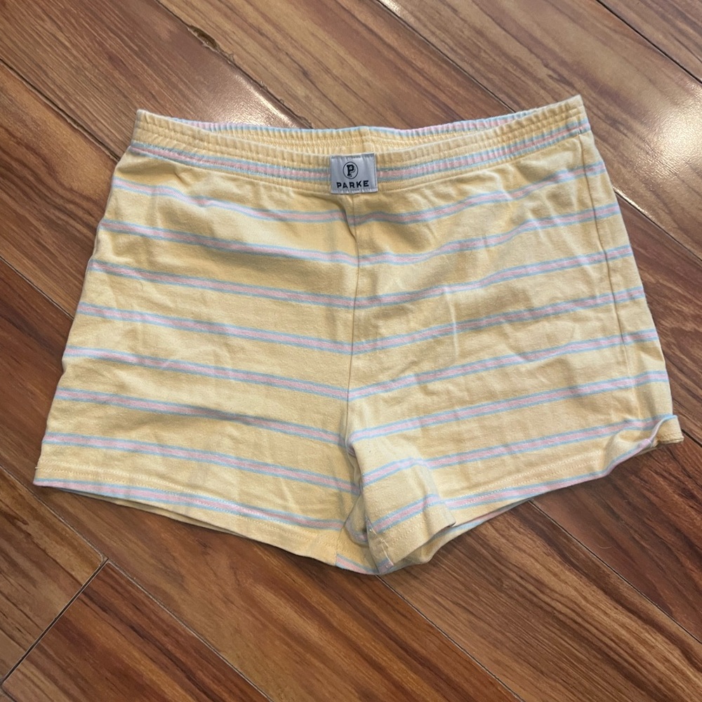 PARKE Yellow Striped Women's Shorts